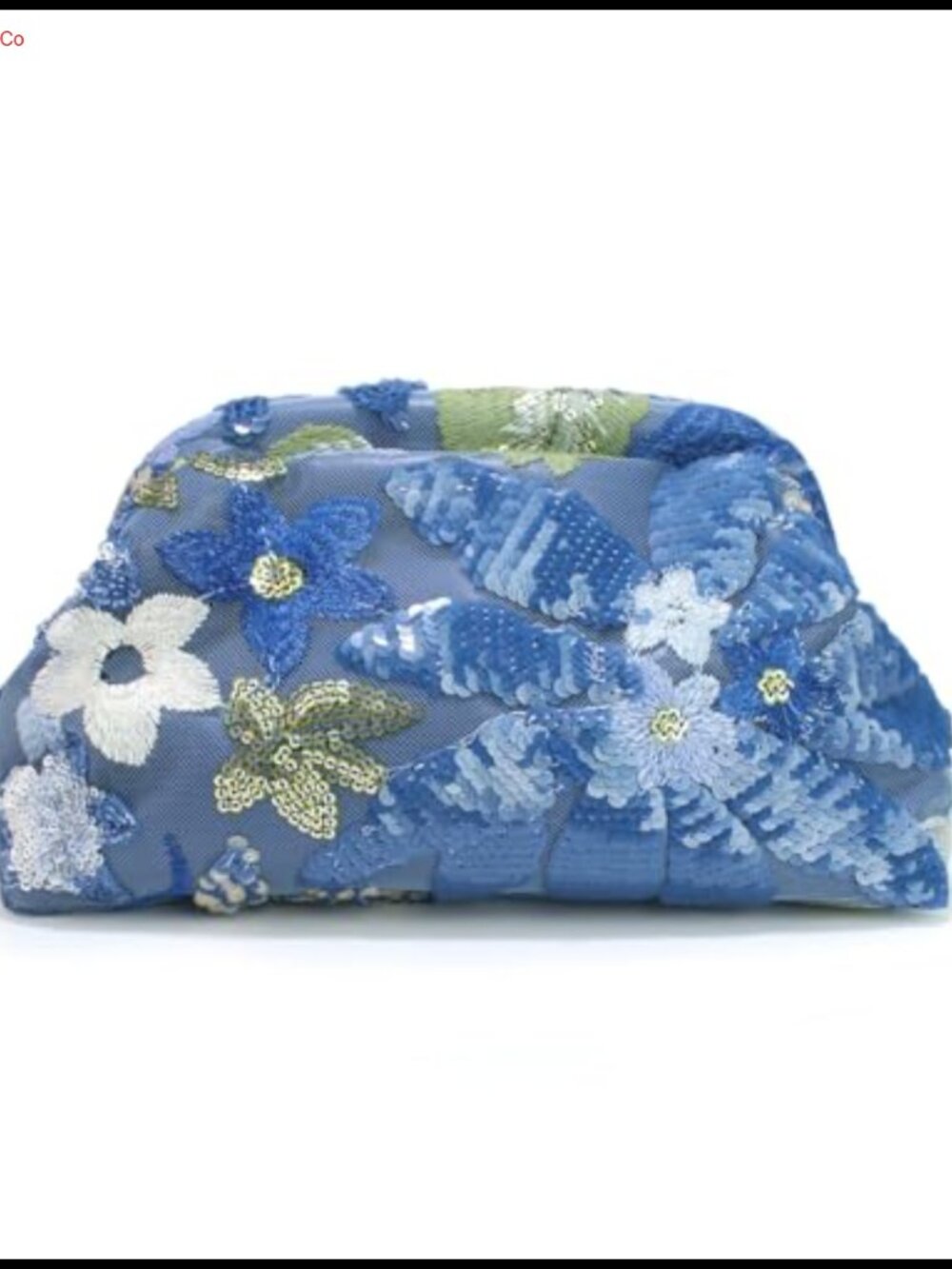 Floral Sequin Beaded Embroidered Evening Clutch Purse Dumpling Bag for Wedding